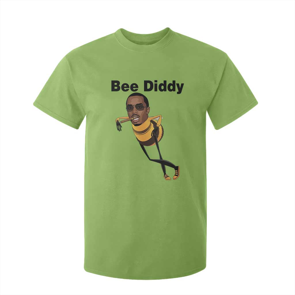 Bee Diddy T Shirt For Kid Dark Humor Internet Meme Brainrot Gen Z TS10 Lime Print Your Wear