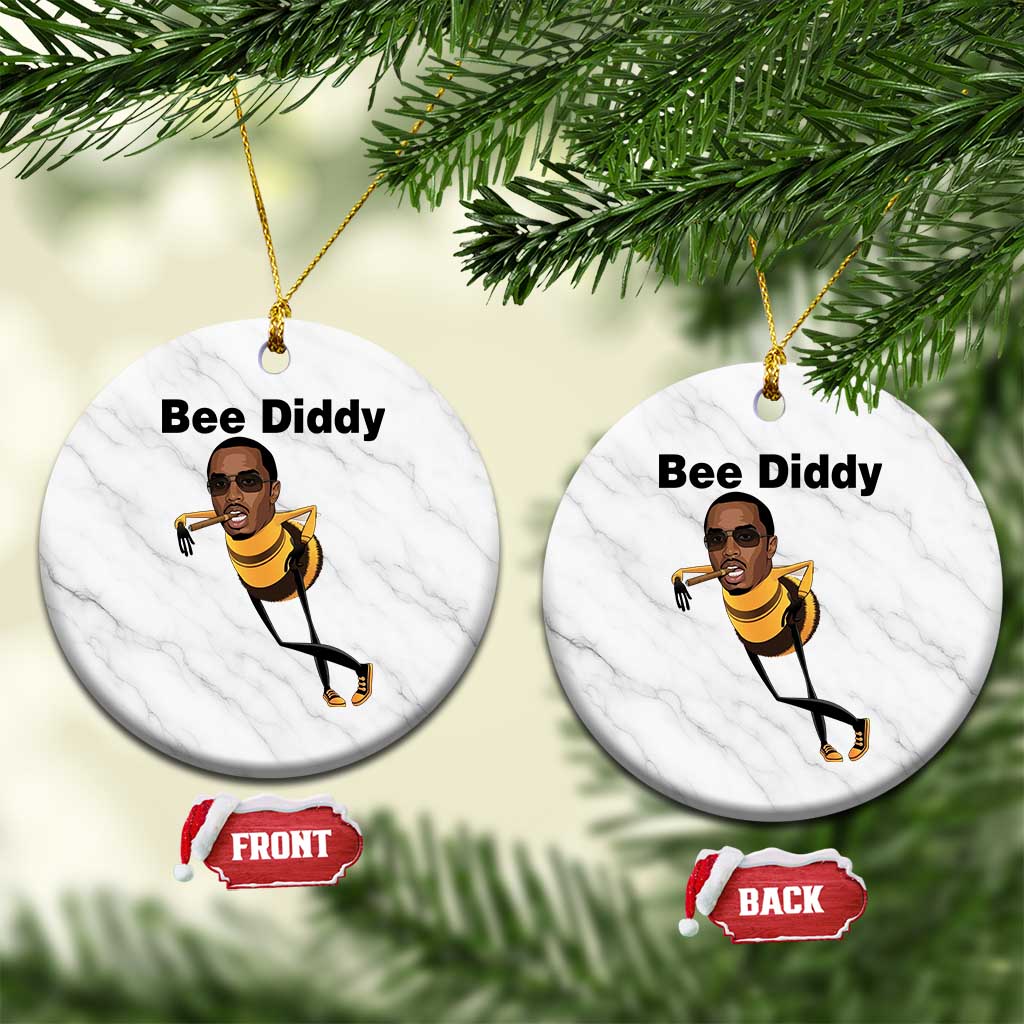 Bee Diddy Ceramic Ornament Dark Humor Internet Meme Brainrot Gen Z TS10 1pc White Marble Print Your Wear