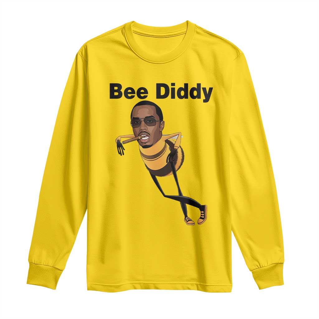 Bee Diddy Long Sleeve Shirt Dark Humor Internet Meme Brainrot Gen Z TS10 Daisy Print Your Wear