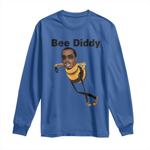 Bee Diddy Long Sleeve Shirt Dark Humor Internet Meme Brainrot Gen Z TS10 Royal Blue Print Your Wear