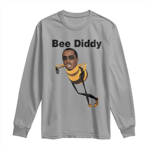 Bee Diddy Long Sleeve Shirt Dark Humor Internet Meme Brainrot Gen Z TS10 Sport Gray Print Your Wear