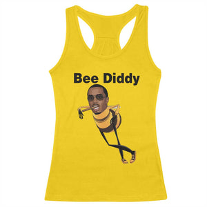 Bee Diddy Racerback Tank Top Dark Humor Internet Meme Brainrot Gen Z TS10 Daisy Print Your Wear