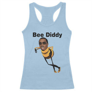 Bee Diddy Racerback Tank Top Dark Humor Internet Meme Brainrot Gen Z TS10 Light Blue Print Your Wear