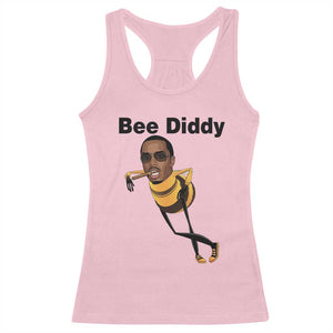 Bee Diddy Racerback Tank Top Dark Humor Internet Meme Brainrot Gen Z TS10 Light Pink Print Your Wear