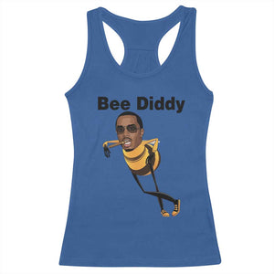 Bee Diddy Racerback Tank Top Dark Humor Internet Meme Brainrot Gen Z TS10 Royal Blue Print Your Wear