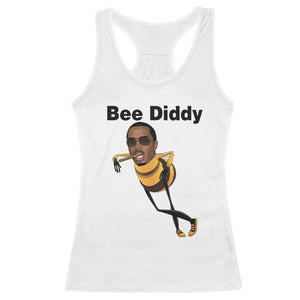 Bee Diddy Racerback Tank Top Dark Humor Internet Meme Brainrot Gen Z TS10 White Print Your Wear