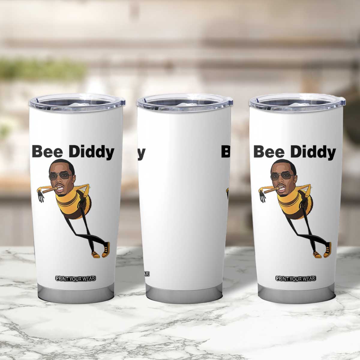 Bee Diddy Tumbler Cup Dark Humor Internet Meme Brainrot Gen Z TS10 Print Your Wear