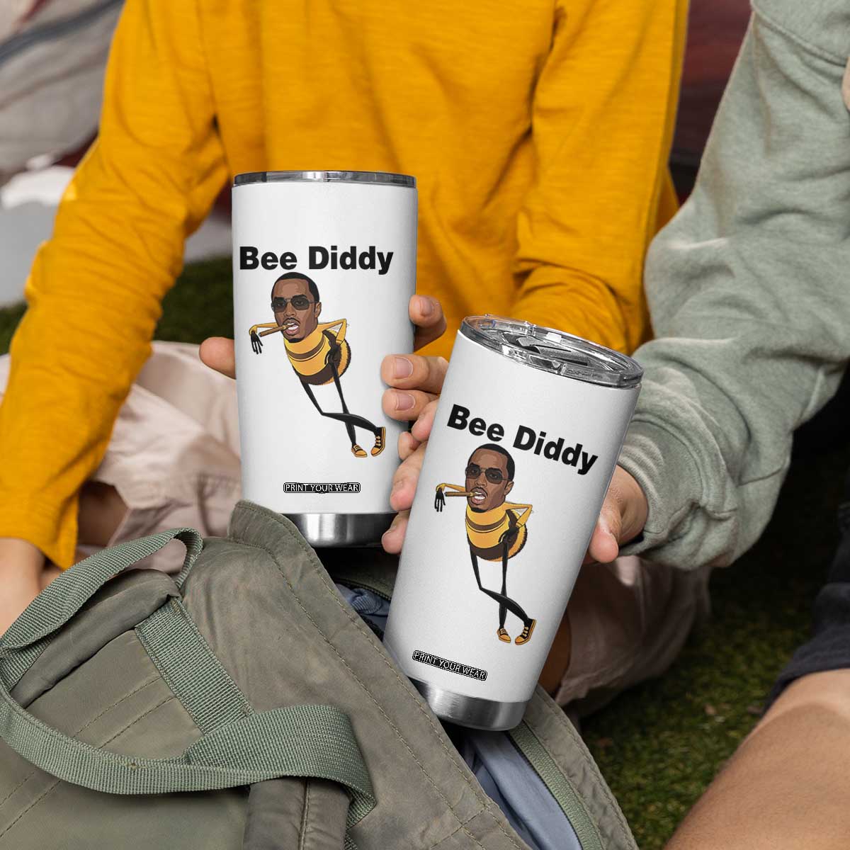 Bee Diddy Tumbler Cup Dark Humor Internet Meme Brainrot Gen Z TS10 Print Your Wear