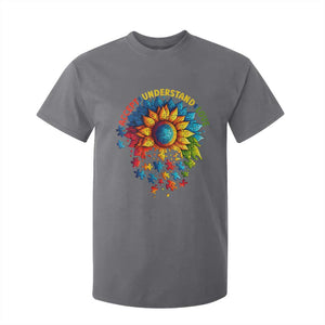 Autism Acceptance Sunflower Puzzle T Shirt For Kid Accept Understand Love ASD TS10 Charcoal Print Your Wear