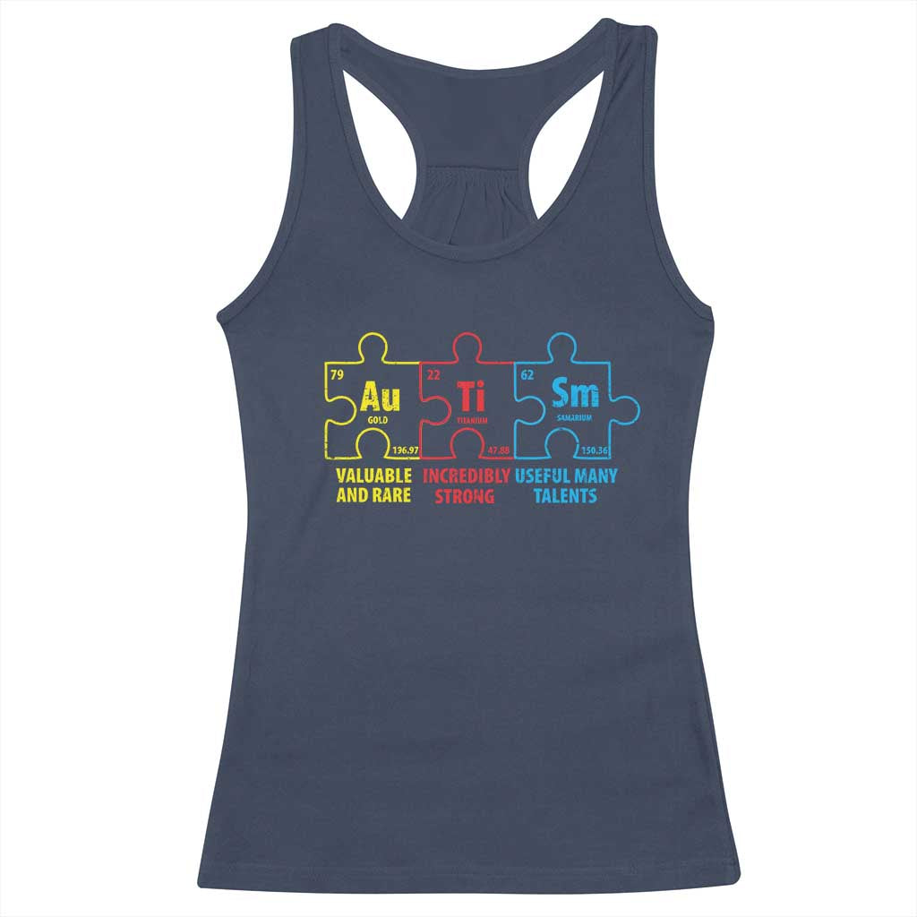 Autism Awareness Racerback Tank Top Elements Periodic Table ASD TS10 Navy Print Your Wear