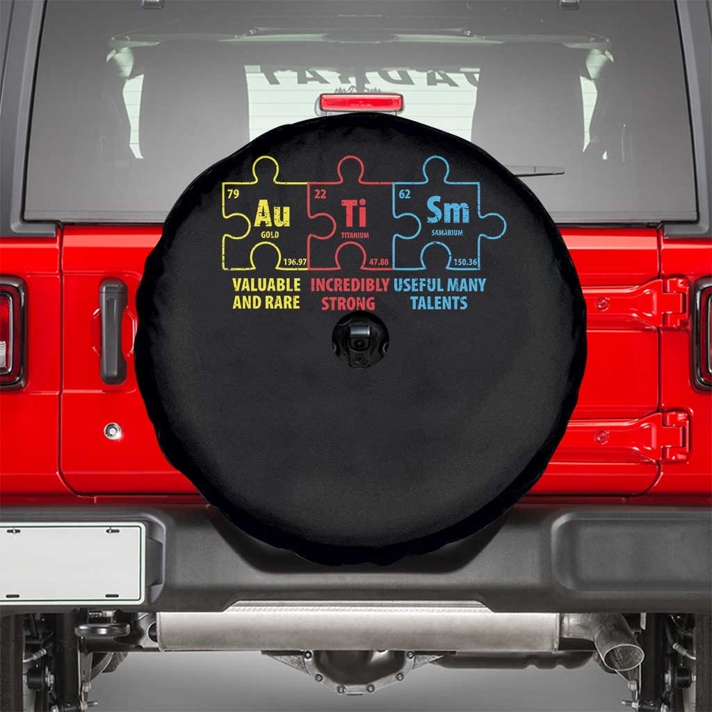 Autism Awareness Spare Tire Cover Elements Periodic Table ASD TS10 Black Print Your Wear