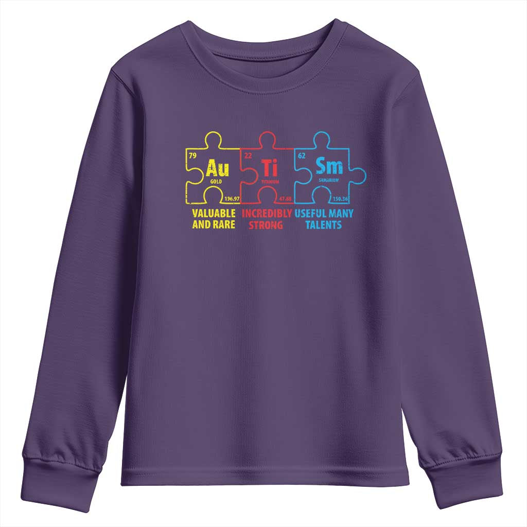 Autism Awareness Youth Sweatshirt Elements Periodic Table ASD TS10 Purple Print Your Wear