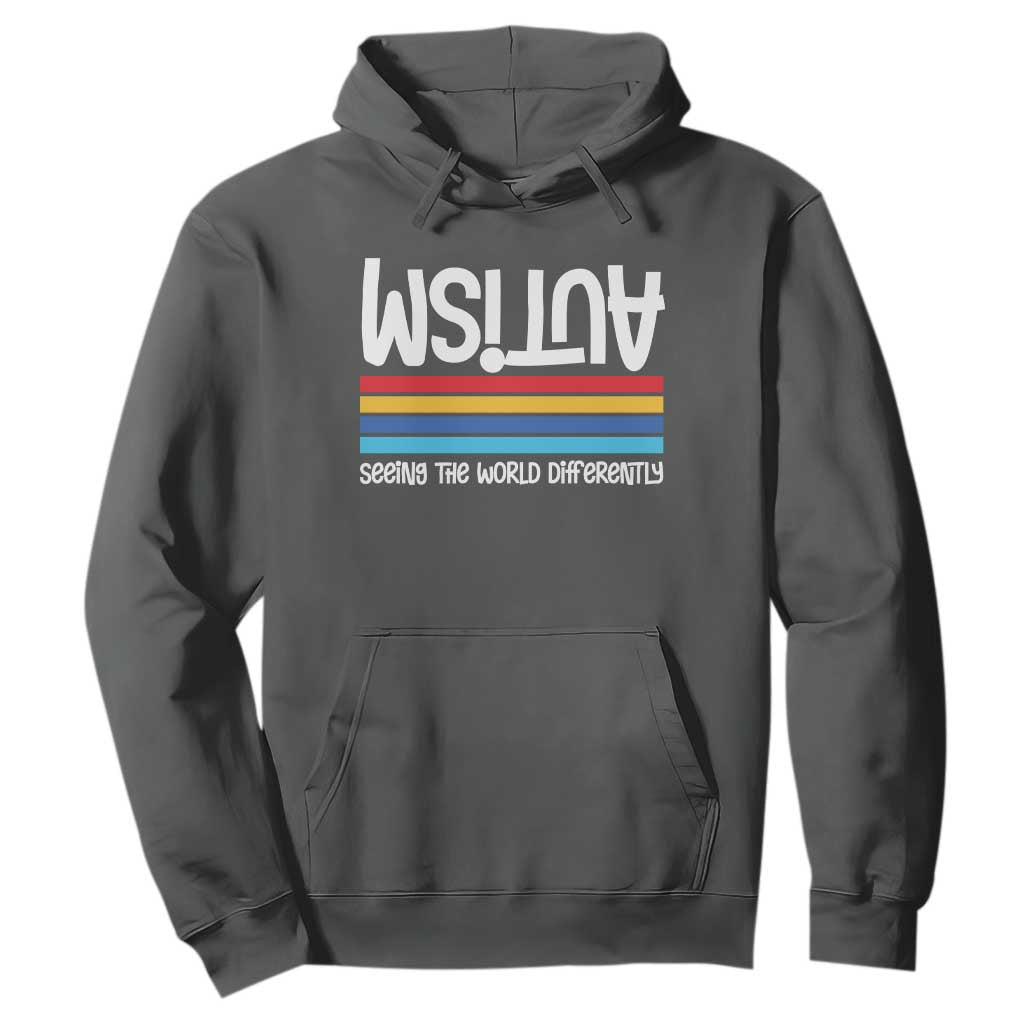 Autism Awareness Hoodie Seeing the World Differently ASD Month Support TS10 Dark Heather Print Your Wear