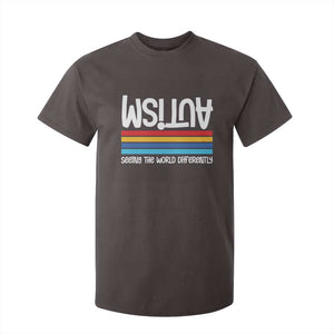 Autism Awareness T Shirt For Kid Seeing the World Differently ASD Month Support TS10 Dark Chocolate Print Your Wear