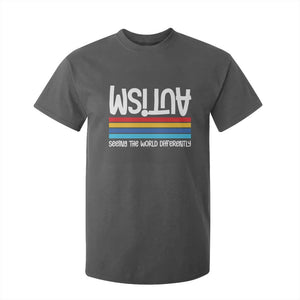 Autism Awareness T Shirt For Kid Seeing the World Differently ASD Month Support TS10 Dark Heather Print Your Wear