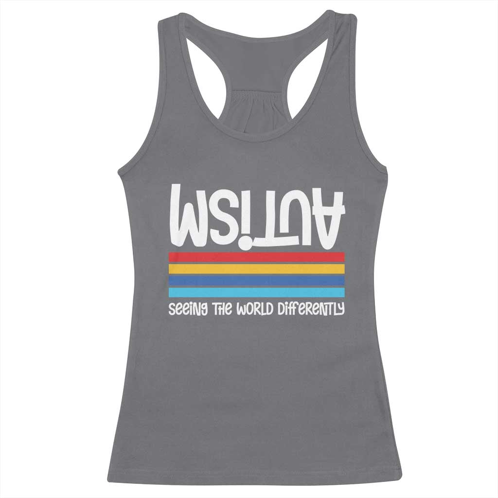 Autism Awareness Racerback Tank Top Seeing the World Differently ASD Month Support TS10 Charcoal Print Your Wear