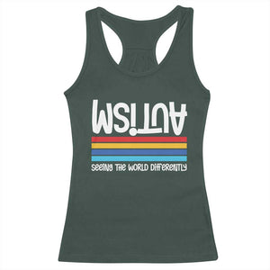 Autism Awareness Racerback Tank Top Seeing the World Differently ASD Month Support TS10 Dark Forest Green Print Your Wear