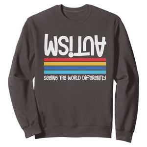 Autism Awareness Sweatshirt Seeing the World Differently ASD Month Support TS10 Dark Chocolate Print Your Wear