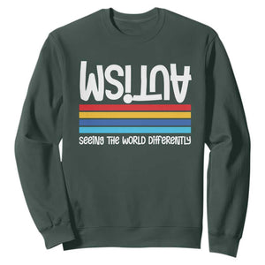Autism Awareness Sweatshirt Seeing the World Differently ASD Month Support TS10 Dark Forest Green Print Your Wear
