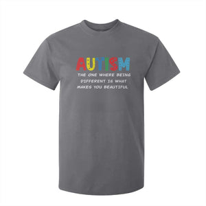 Autism Awareness T Shirt For Kid Different Makes You Beautiful ASD Month Support TS10 Charcoal Print Your Wear