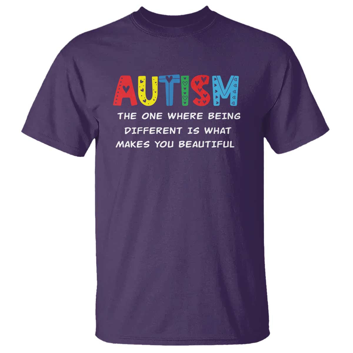 Autism Awareness T Shirt Different Makes You Beautiful ASD Month Support TS10 Purple Print Your Wear