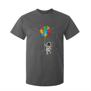 Autism Awareness Astronaut T Shirt For Kid Puzzle Pieces Balloon Space Autistic TS10 Dark Heather Print Your Wear