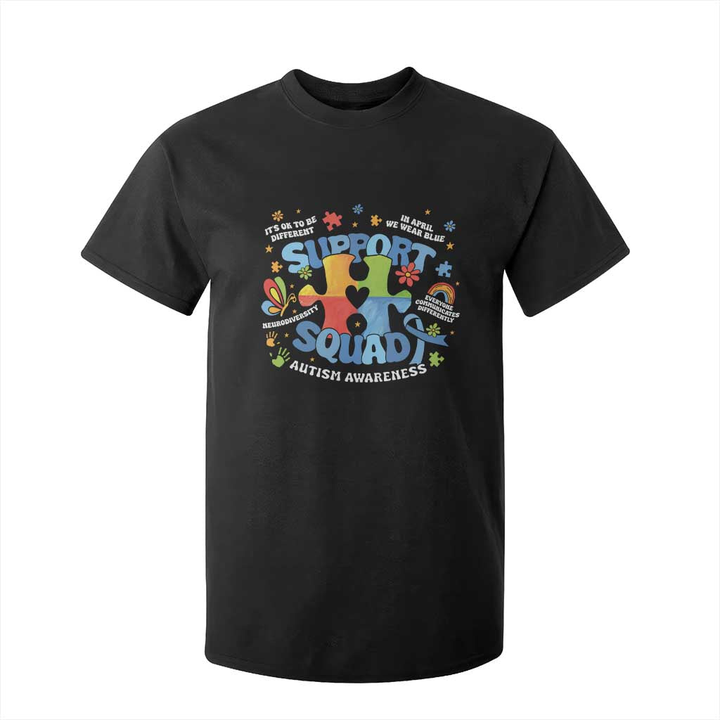Autism Awareness Support Squad T Shirt For Kid TS10 Black Print Your Wear