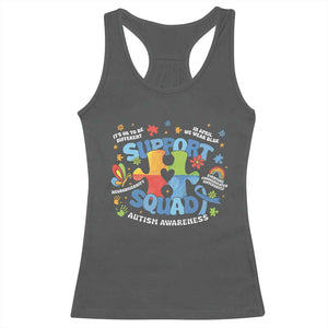 Autism Awareness Support Squad Racerback Tank Top TS10 Dark Heather Print Your Wear