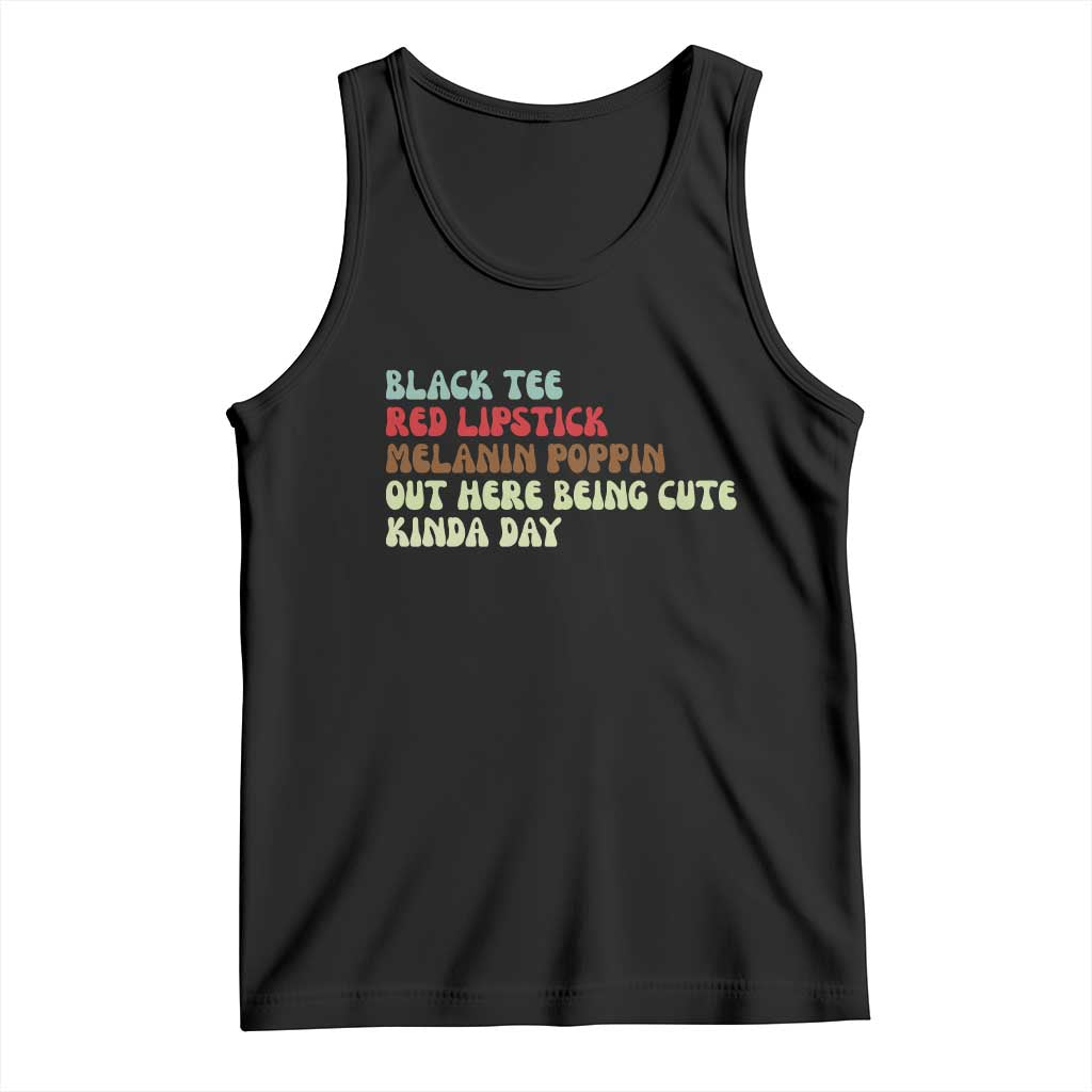 Melanin Poppin Black Girl Pride Tank Top Funny Juneteenth Saying Afro Black Women Queen TS10 Black Print Your Wear