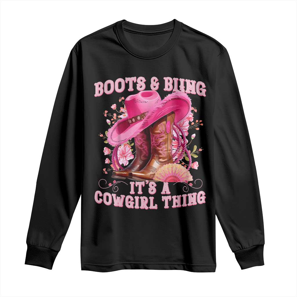 Boots and Bling Its A Cowgirl Thing Western Cowgirl Long Sleeve Shirt TS10 Black Print Your Wear