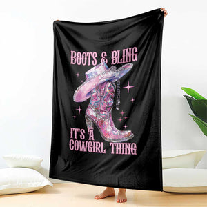 Boots and Bling Its A Cowgirl Thing Throw Blanket TS10 Print Your Wear
