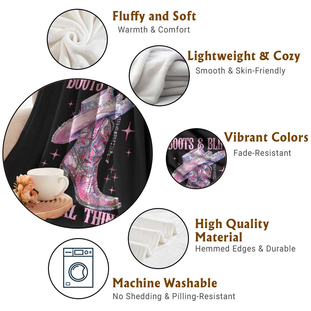 Boots and Bling Its A Cowgirl Thing Throw Blanket TS10 Print Your Wear