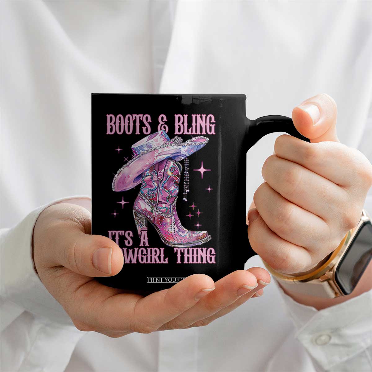 Boots and Bling Its A Cowgirl Thing Coffee Mug TS10 Print Your Wear