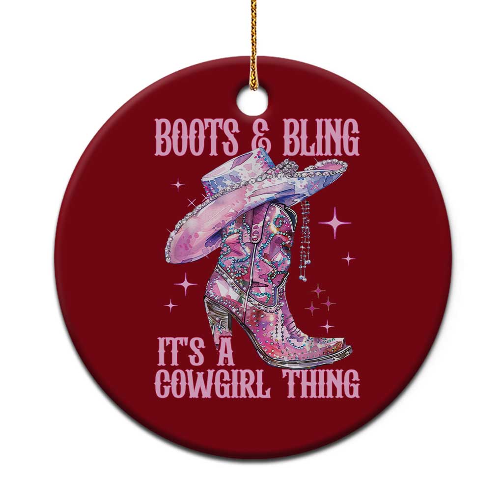 Boots and Bling Its A Cowgirl Thing Ceramic Ornament TS10 1pc Red Print Your Wear