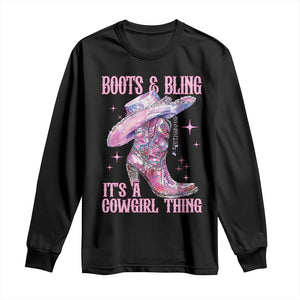 Boots and Bling Its A Cowgirl Thing Long Sleeve Shirt TS10 Black Print Your Wear