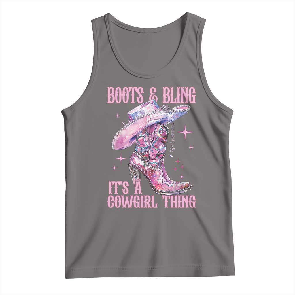 Boots and Bling Its A Cowgirl Thing Tank Top TS10 Deep Heather Print Your Wear