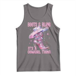 Boots and Bling Its A Cowgirl Thing Tank Top TS10 Deep Heather Print Your Wear