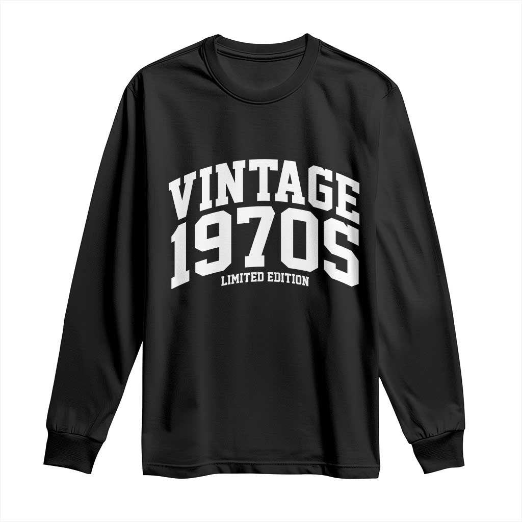 Vintage 1970s Limited Edition Long Sleeve Shirt Vintage Varsity Funny Cool 1970 Theme TS10 Black Print Your Wear