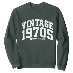 Vintage 1970s Limited Edition Sweatshirt Vintage Varsity Funny Cool 1970 Theme TS10 Dark Forest Green Print Your Wear