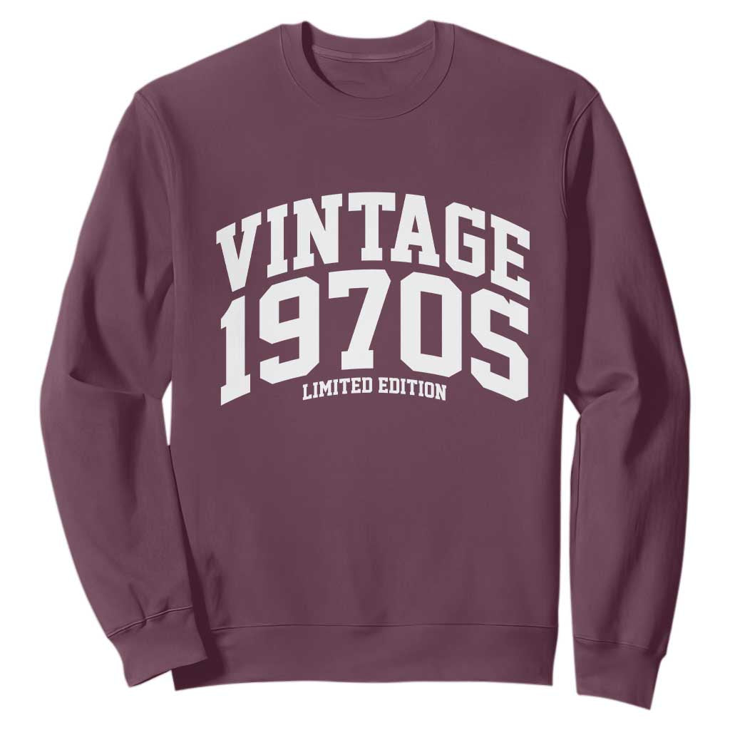 Vintage 1970s Limited Edition Sweatshirt Vintage Varsity Funny Cool 1970 Theme TS10 Maroon Print Your Wear