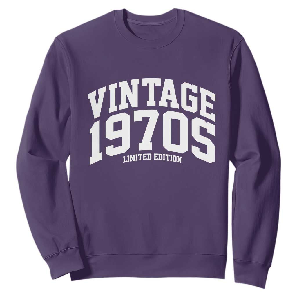 Vintage 1970s Limited Edition Sweatshirt Vintage Varsity Funny Cool 1970 Theme TS10 Purple Print Your Wear