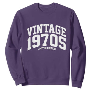 Vintage 1970s Limited Edition Sweatshirt Vintage Varsity Funny Cool 1970 Theme TS10 Purple Print Your Wear