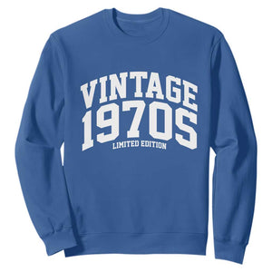 Vintage 1970s Limited Edition Sweatshirt Vintage Varsity Funny Cool 1970 Theme TS10 Royal Blue Print Your Wear