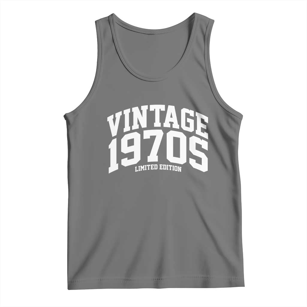 Vintage 1970s Limited Edition Tank Top Vintage Varsity Funny Cool 1970 Theme TS10 Black Heather Print Your Wear