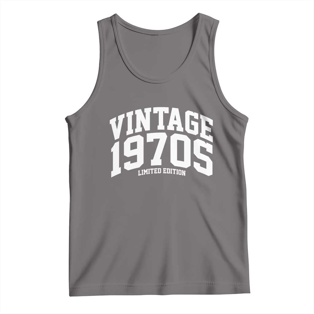 Vintage 1970s Limited Edition Tank Top Vintage Varsity Funny Cool 1970 Theme TS10 Deep Heather Print Your Wear