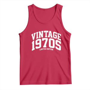 Vintage 1970s Limited Edition Tank Top Vintage Varsity Funny Cool 1970 Theme TS10 Red Print Your Wear