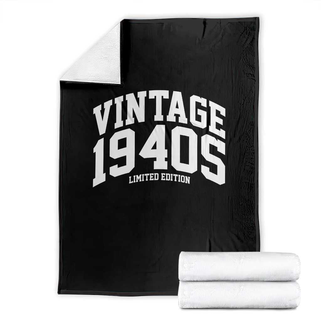 Vintage 1940s Limited Edition Throw Blanket Vintage Varsity Funny Cool 1940 Theme TS10 Black Print Your Wear