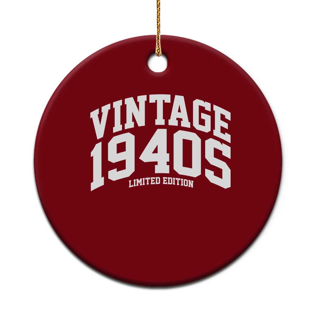 Vintage 1940s Limited Edition Ceramic Ornament Vintage Varsity Funny Cool 1940 Theme TS10 1pc Red Print Your Wear