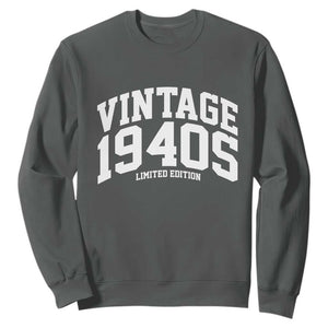 Vintage 1940s Limited Edition Sweatshirt Vintage Varsity Funny Cool 1940 Theme TS10 Dark Heather Print Your Wear