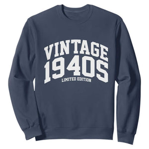 Vintage 1940s Limited Edition Sweatshirt Vintage Varsity Funny Cool 1940 Theme TS10 Navy Print Your Wear